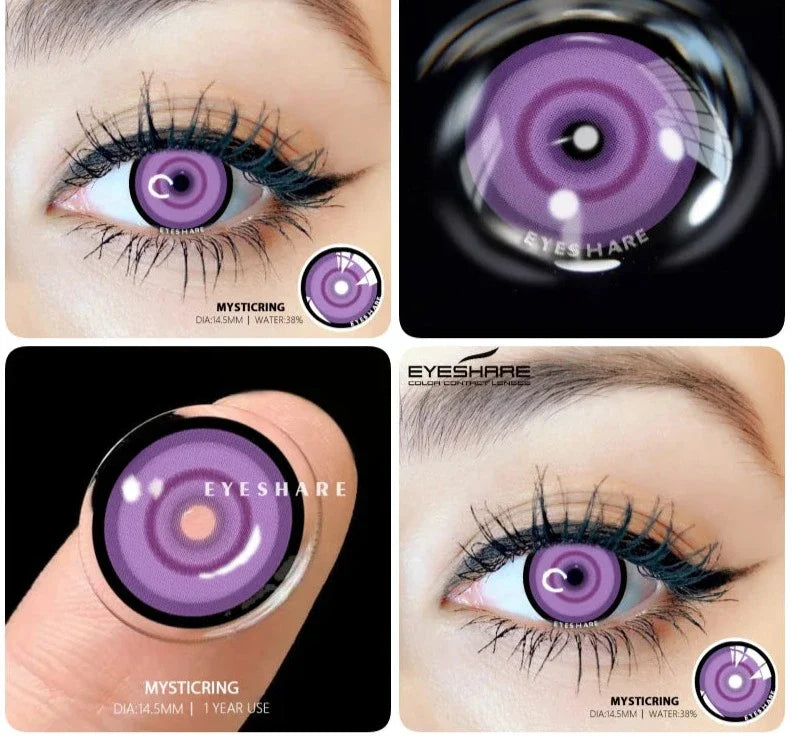 1pair Halloween Contacts Lenses Color Contact Lenses for Eyes Yearly Anime Cosplay Contacts White Lenses Black Lenses