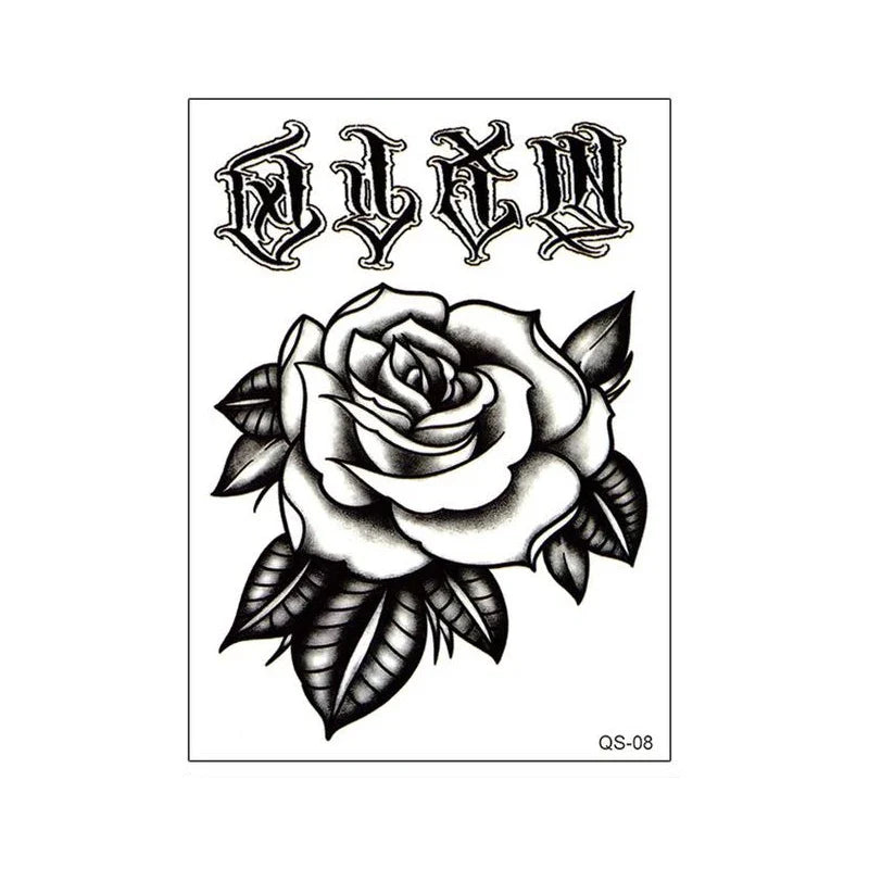 1pcs Hand Flower Rose Fake Tattoo Stickers Waterproof Temporary Tatto Body Art for Girl Women Men