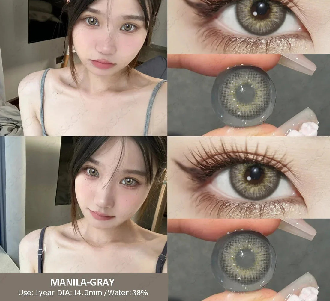 1 Pair Blue Lenses Colored Contact Lenses for Eyes Beauty Pupil with Myopia Eye Color Lenses Prescription Natural Lens