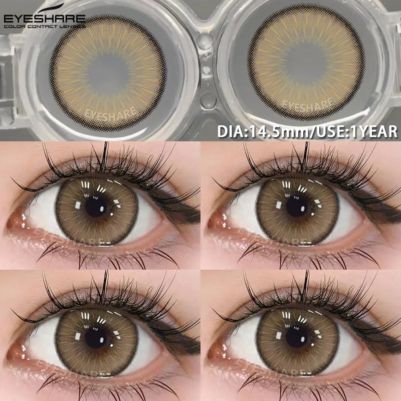 1pair Blue Contact Lenses For Eyes Korean Cute Lens Eye Makeup Pupil Brown Softlenses Women's color contact lenses
