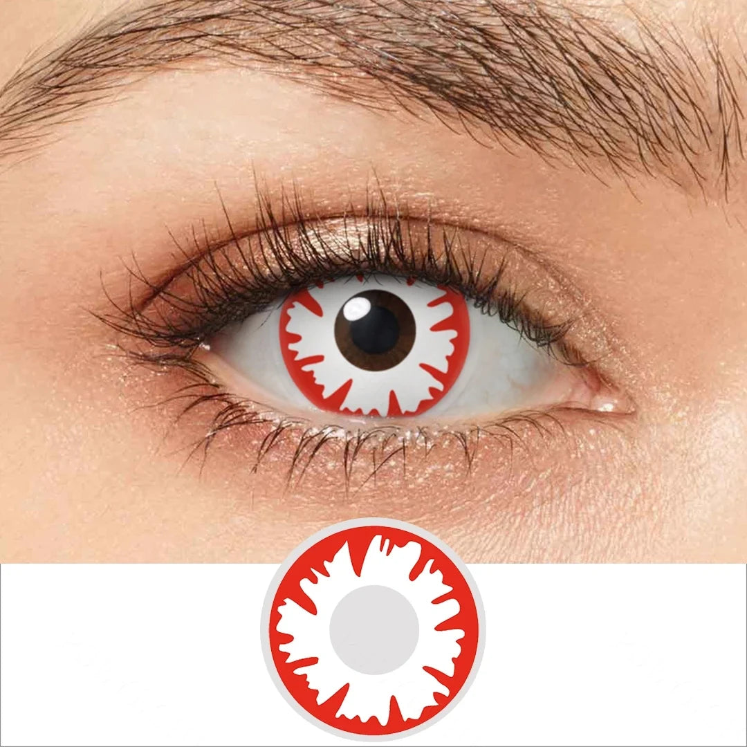 Yearly Use Halloween Contact Lenses For Cosplay Vampire Red Colored Contact Lenses Eye Lenses Blood Makeup Contact Lens