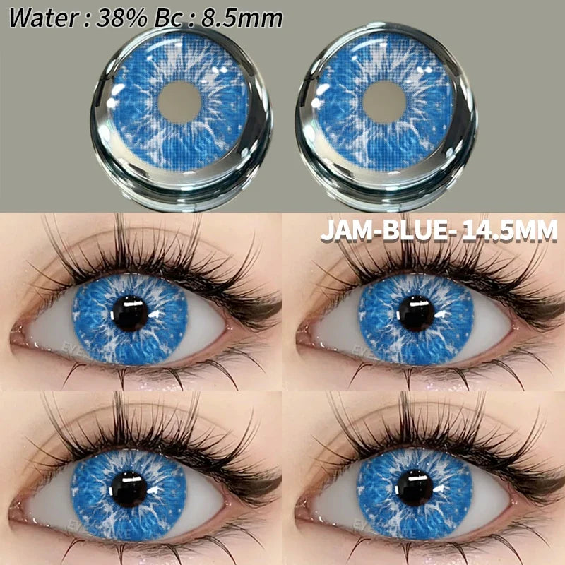 1pair Eyes Lenses for Eyes Blue Lneses Beauty Makeup Yellow Eye Contact Lenses Cosmetic Color Lens Eyes