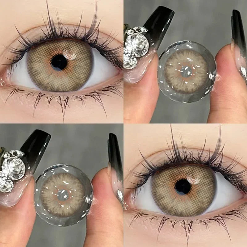 2PCS Color Contact Lenses for Eyes with diopters Myopia Green Blue Pupils Lenses Beauty Cosmetics Multicontact Lenses