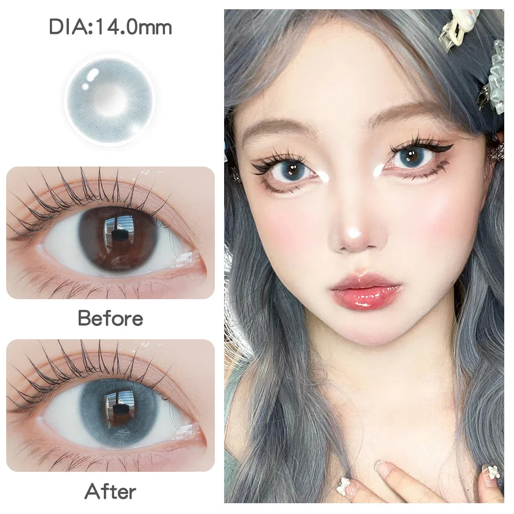 Natural Purple Contact Lenses for Eyes Myopia Beauty Eye Lenses Fashion Color Pupils 2pcs/pair Blue Lens Brown Lenses