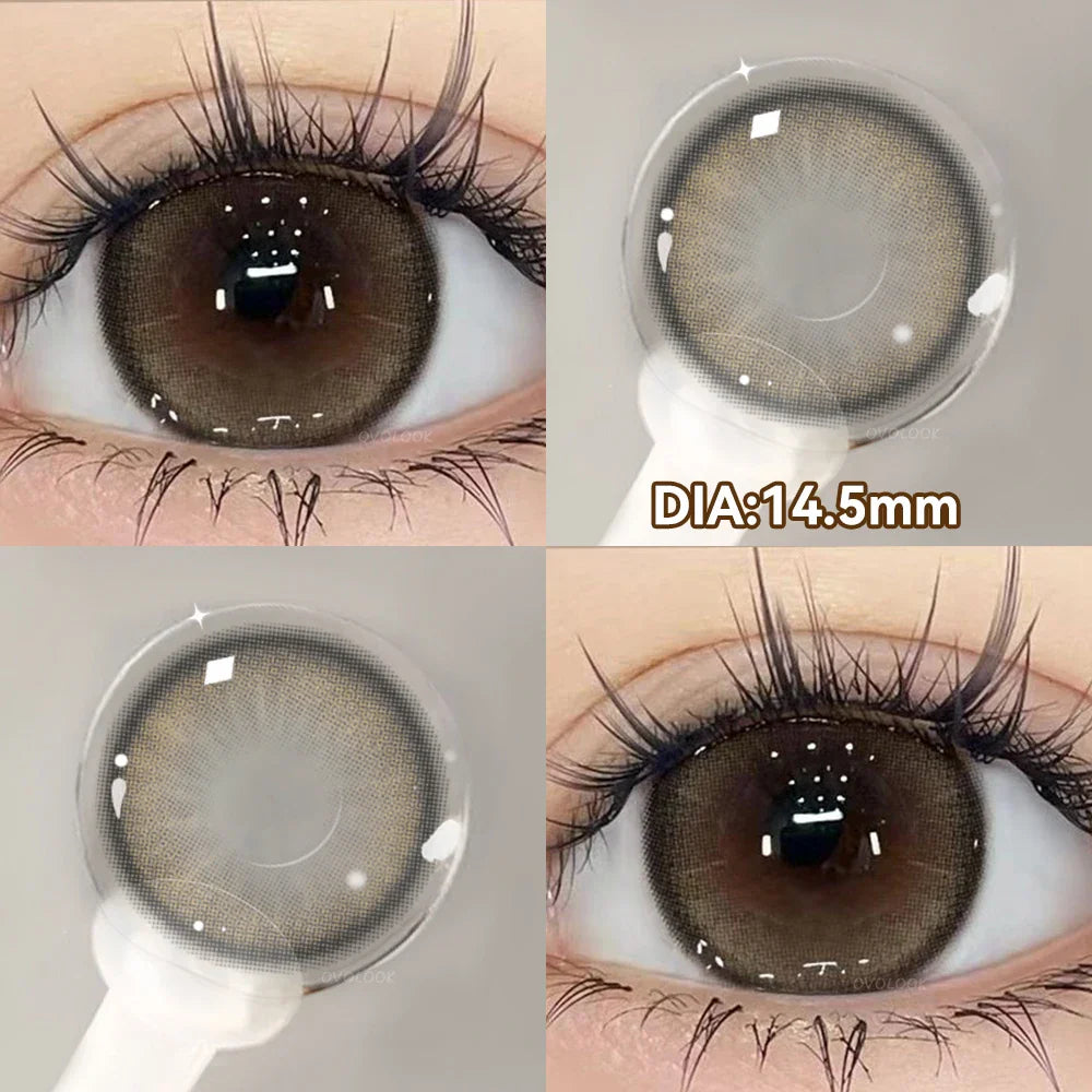 (2pcs)1Pair Myopia Color Contact Lenses for Eyes Fashion Prescription Lenses Beauty Pupils Blue Green Brown Grey Lenses