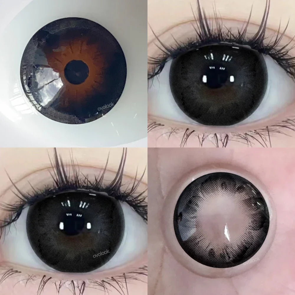 1 Pair Purple Beauty Colored contact lenses For Eyes Halloween Makeup Lens Pupils Fashion Big Eye Lenses Myopia Lenses