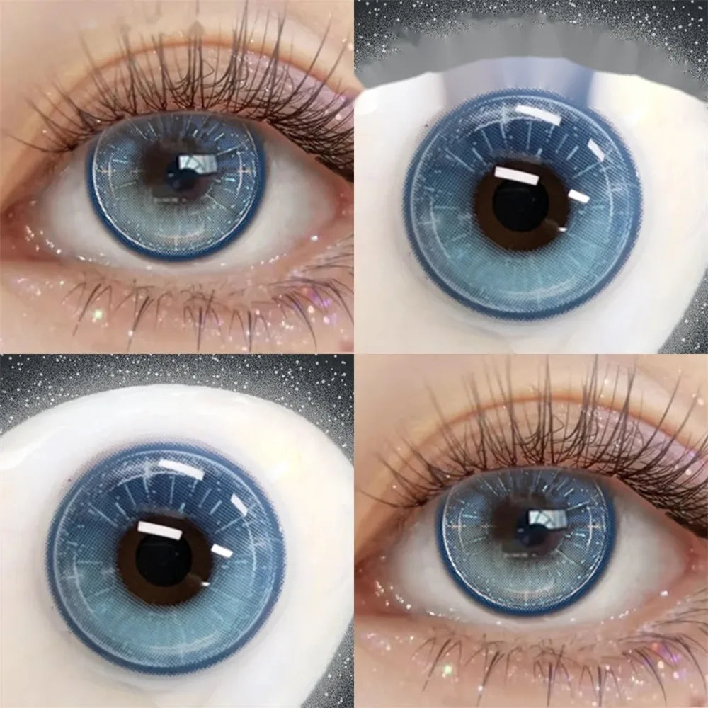 Eyes Color Contacts Colored Contact Lenses Lens Small Pupil Beauty 3 Tones Green 14.2mm 2Pcs 6 Months Half Year Use