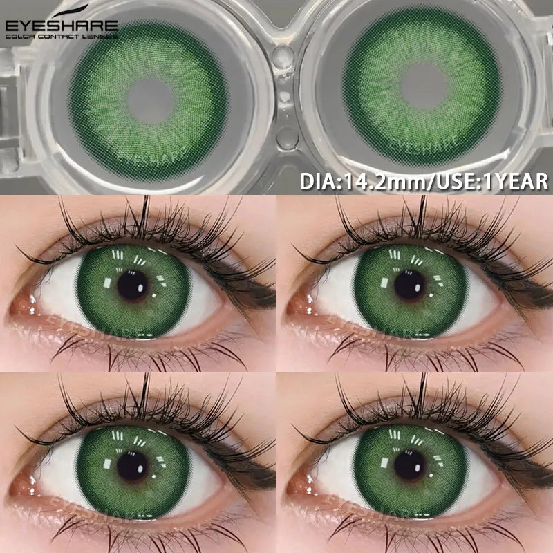 1pair Blue Contact Lenses For Eyes Korean Cute Lens Eye Makeup Pupil Brown Softlenses Women's color contact lenses