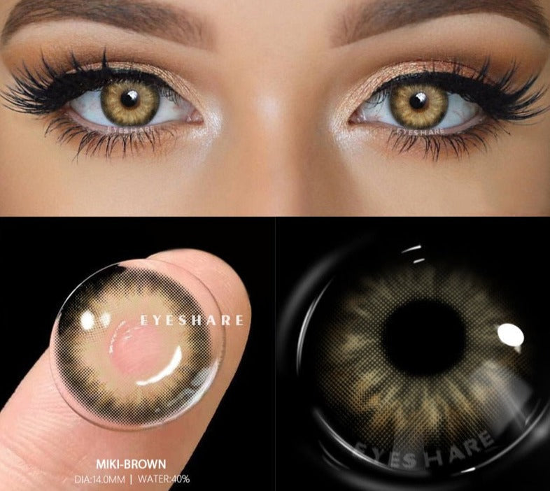 2pcs Colored Contacts for Eyes Color Contact Lenses Brown Colorful Eyes Lenses Yearly Cosmetic Makeup Eye Contacts Lens