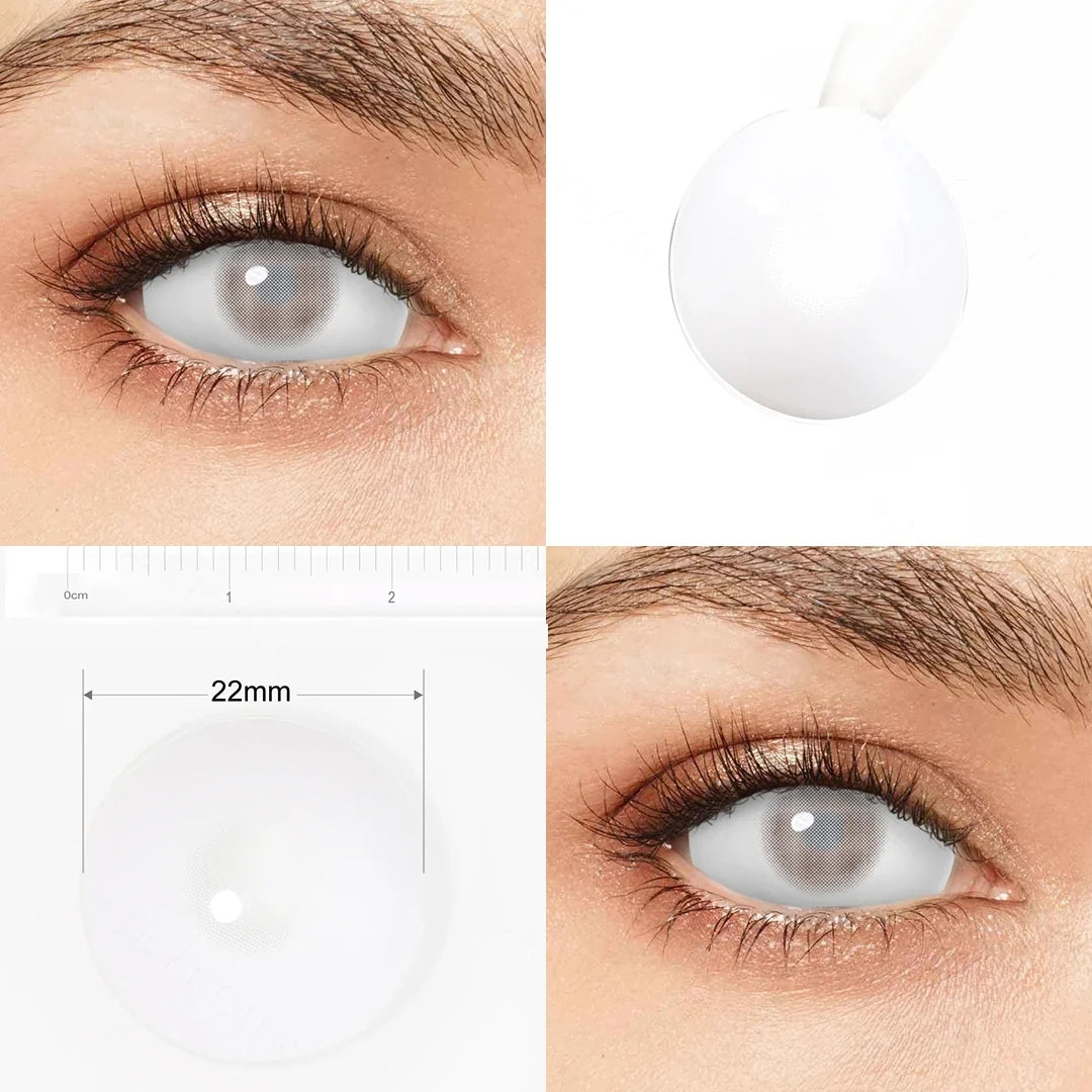 22mm Sclera Lens 2 Pieces Halloween Contact Lenses Cosplay Lens White Lenses Red Mesh Full Eye Crazy Lenses Accessories