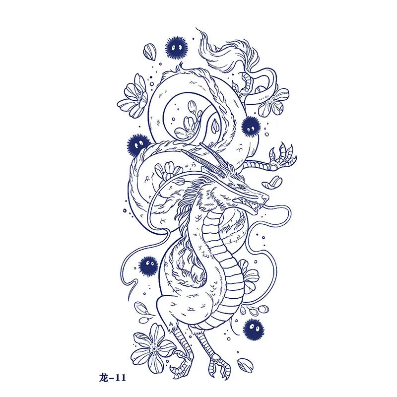 Dragon Juice Ink Tatouage Semi Permanent Temporary Tattoo Stickers Waterproof Lasting Tatuajes Temporales Hombre Art Fake Tattoo
