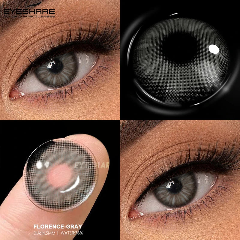 1pair Brown Color Contact Lenses Gray Fashion Lenses Brown Colored Lens Gray Beauty Pupils purple Softlenses eye makeup