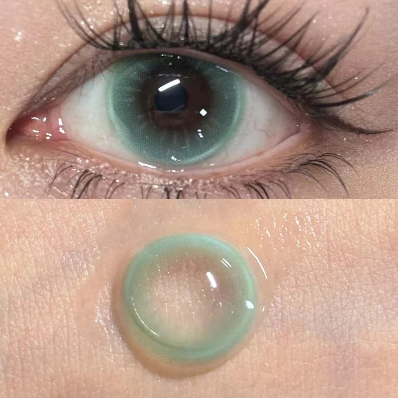 1 Pair Fashion Color Contact Lenses for Eyes With Degree Blue Contact Lens Natural Contacts Yearly Cosmetics Eye Lens