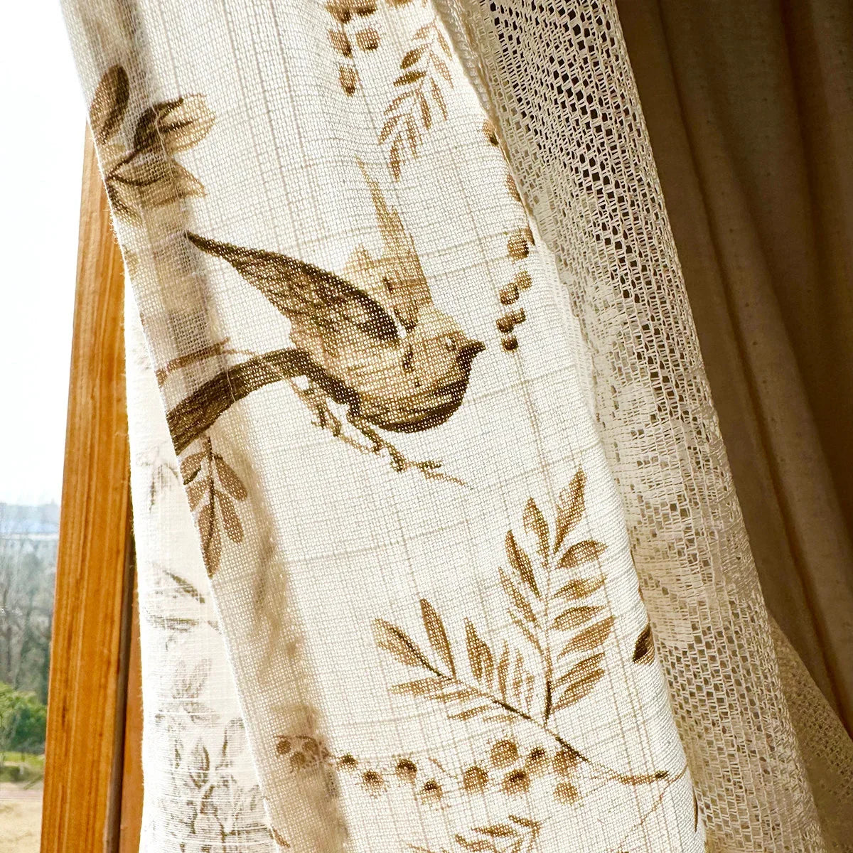 Retro White Ventilate Curtain Double-Layer Pure Cotton Kitchen Door Curtains Cafe Living Room Window Kitchen Half Curtain Decor