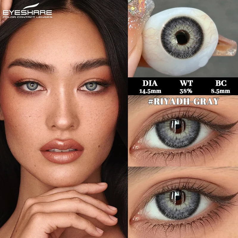 2pcs New High Quality Gray Brown Beauty Pupils Colored Contact Lens Blue Beauty Lenses Yearly Green Eyes Contact