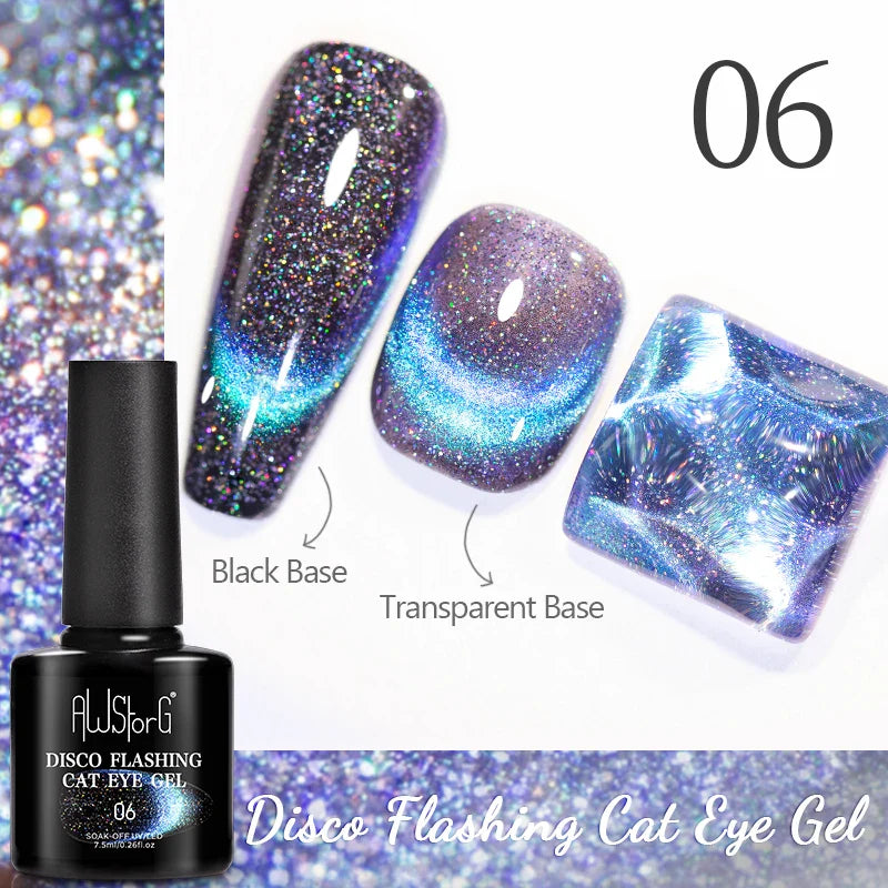 7.5ml Golden Gradient Cat Eye Nail Polish Gel Phototherapeutic Gel Soak Off Nail Magnetic Gel Polish Nail Art DlY