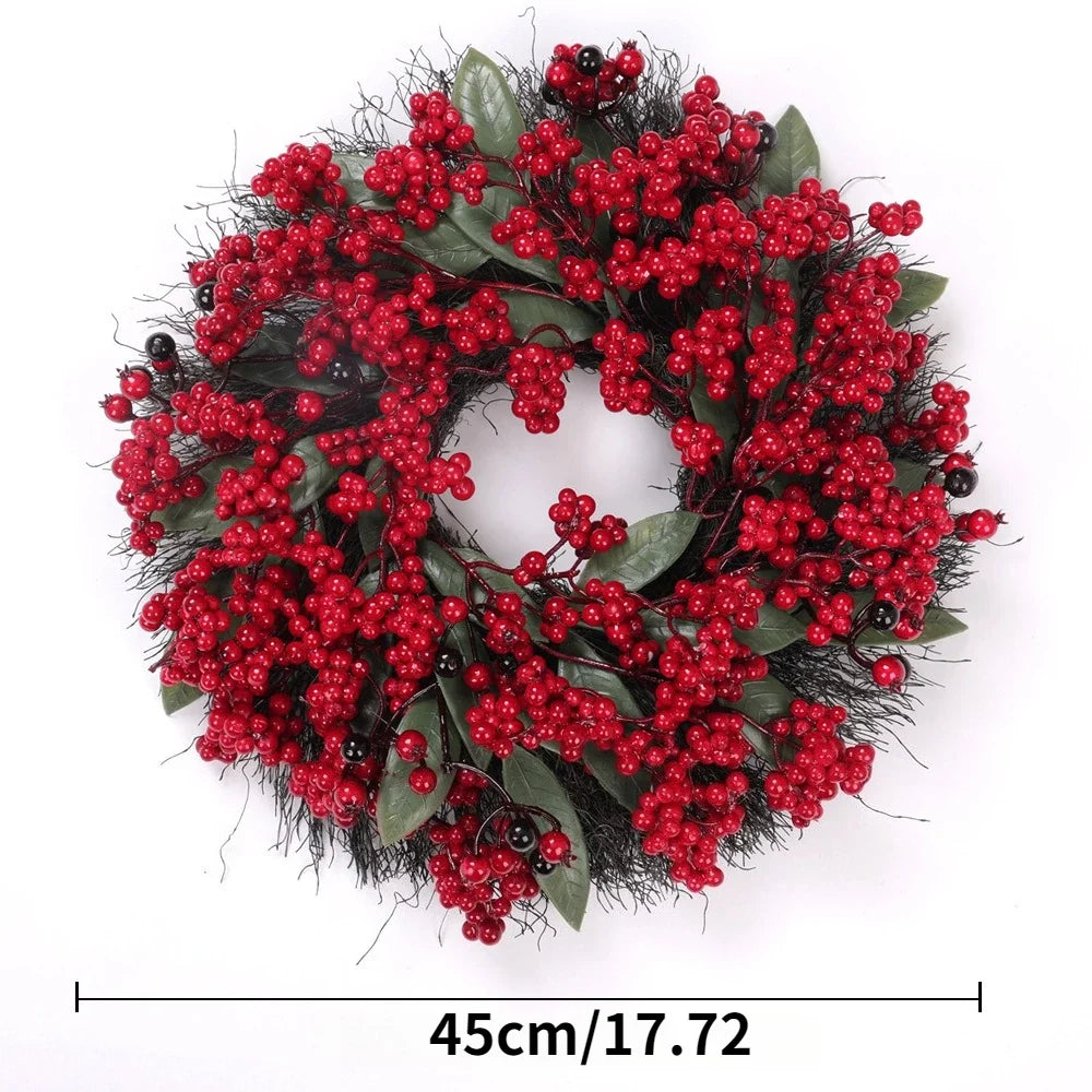 Luxurious Artificial Christmas Wreath  All-Weather Indoor/Outdoor Door,Tabletop Decoration-Plastic Holiday Wreath for Xmas Tree