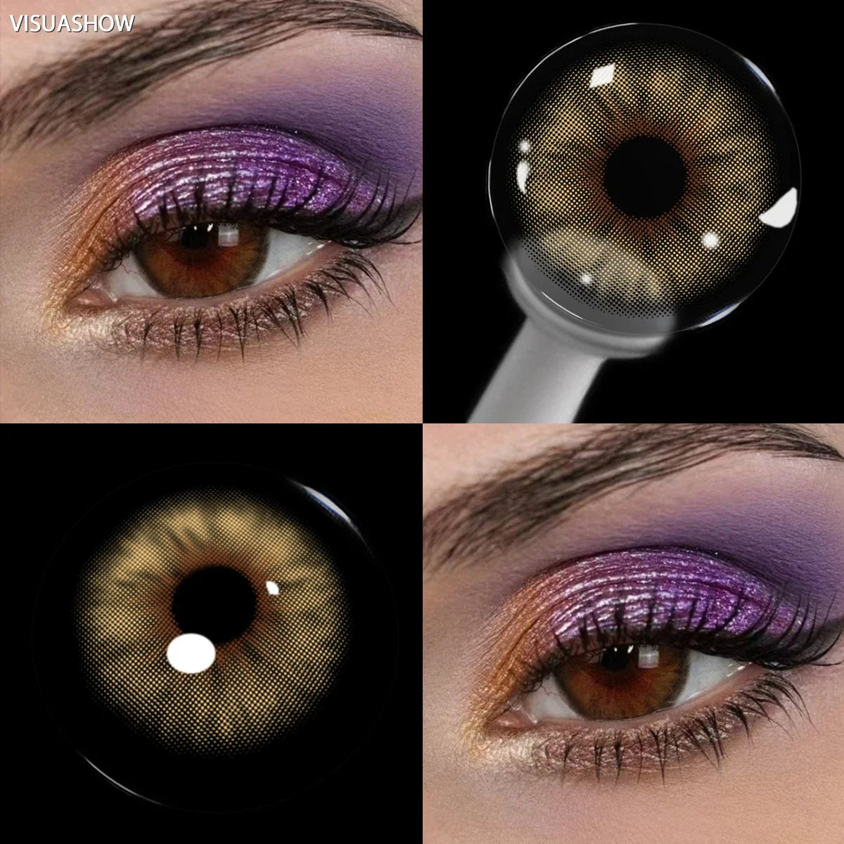 14.2mm Cleopatra Green Colored Contact Lenses Half Yearly Disposable Blue Brown Natural Soft Lens for Daily Eye Makeup