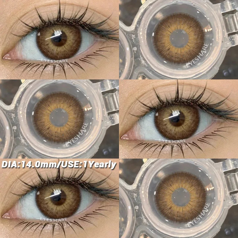 1pair Natural Colored Contacts Lens Blue Lenses Green Contacts Soft Beauty Makeup Pupils Brown Contact Lenses for Eyes