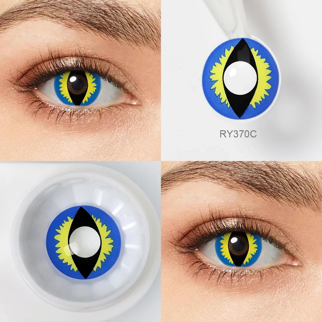 Yearly Use Halloween Contact Lenses For Cosplay Contact Lens Dragon Eye Lens Red/Pink Color Contact Lenses 14.0mm 8.5mm