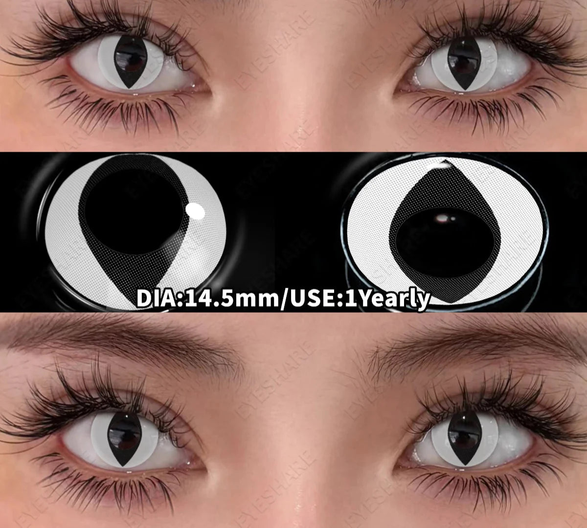 Cosplay Colored Contact Lenses Crazy White Lenses Red Anime Contacts Halloween Beauty Makeup Lens Black Eyes Contacts
