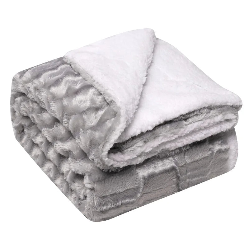 Solid Color Sherpa Lambskin Kids Sofa Couch Blanket Plaid Beach Bathing Wraps Hotel Restaurant Plaids Home Decor