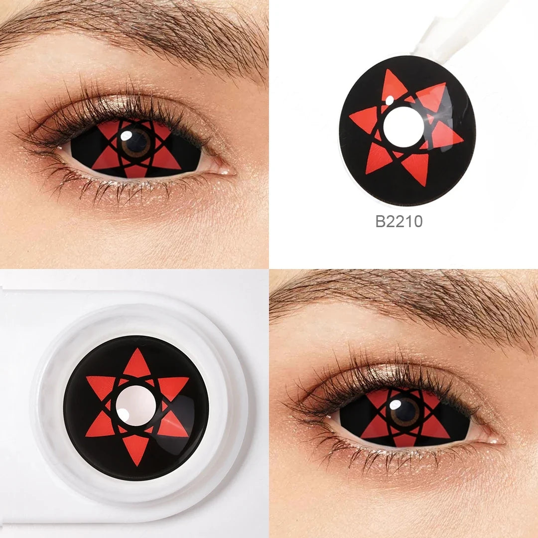 Yearly Use 22mm Full Eye Halloween Contact Lenses For Cosplay Contacts Lens Sharingan Contact Lenses Color Lenses 9.0mm