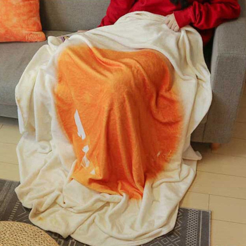 warm flannel corn tortilla pizza blanket  pita lavash fleece sofa plaid plush bedspreads winter throw blanket