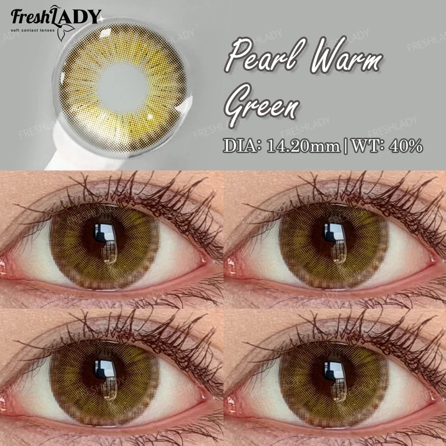 1 Pair Pearl Warm Series Colored Contact Lenses Natural Brown Pupils Eyes Contact lenses Blue Soft Contacts 14.20mm