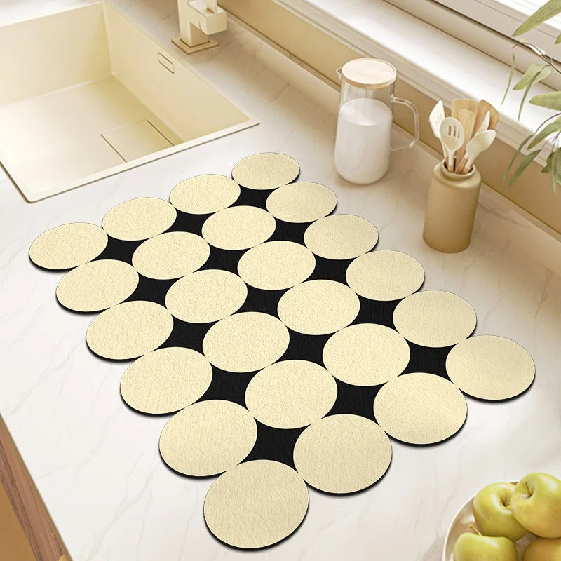 DIY Puzzle Diatomite Modular Mat Super Absorbent Quick-Dry Non-slip Stain-Resistant for Kitchen Sink