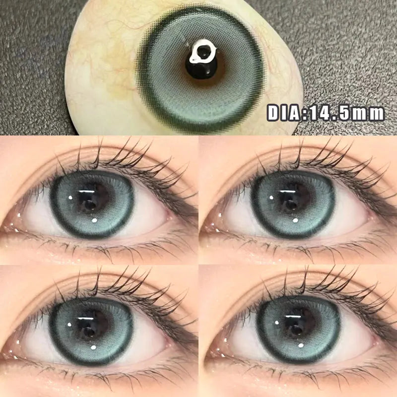 2pcs/Pair Myopia Natural Korean Lens Color Contact Lenses Blue Contact Lens Green Pupil Beauty Eyes Lenses Makeup New