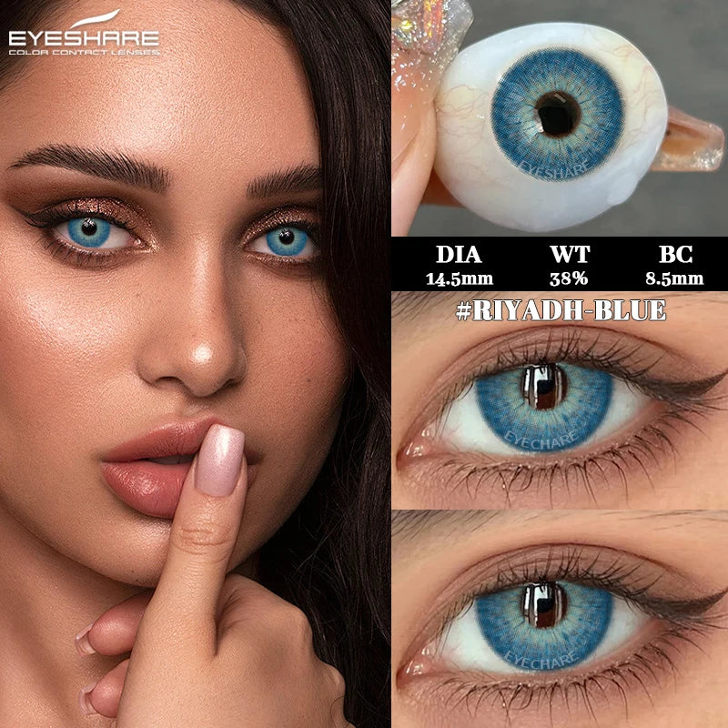2pcs New High Quality Gray Brown Beauty Pupils Colored Contact Lens Blue Beauty Lenses Yearly Green Eyes Contact