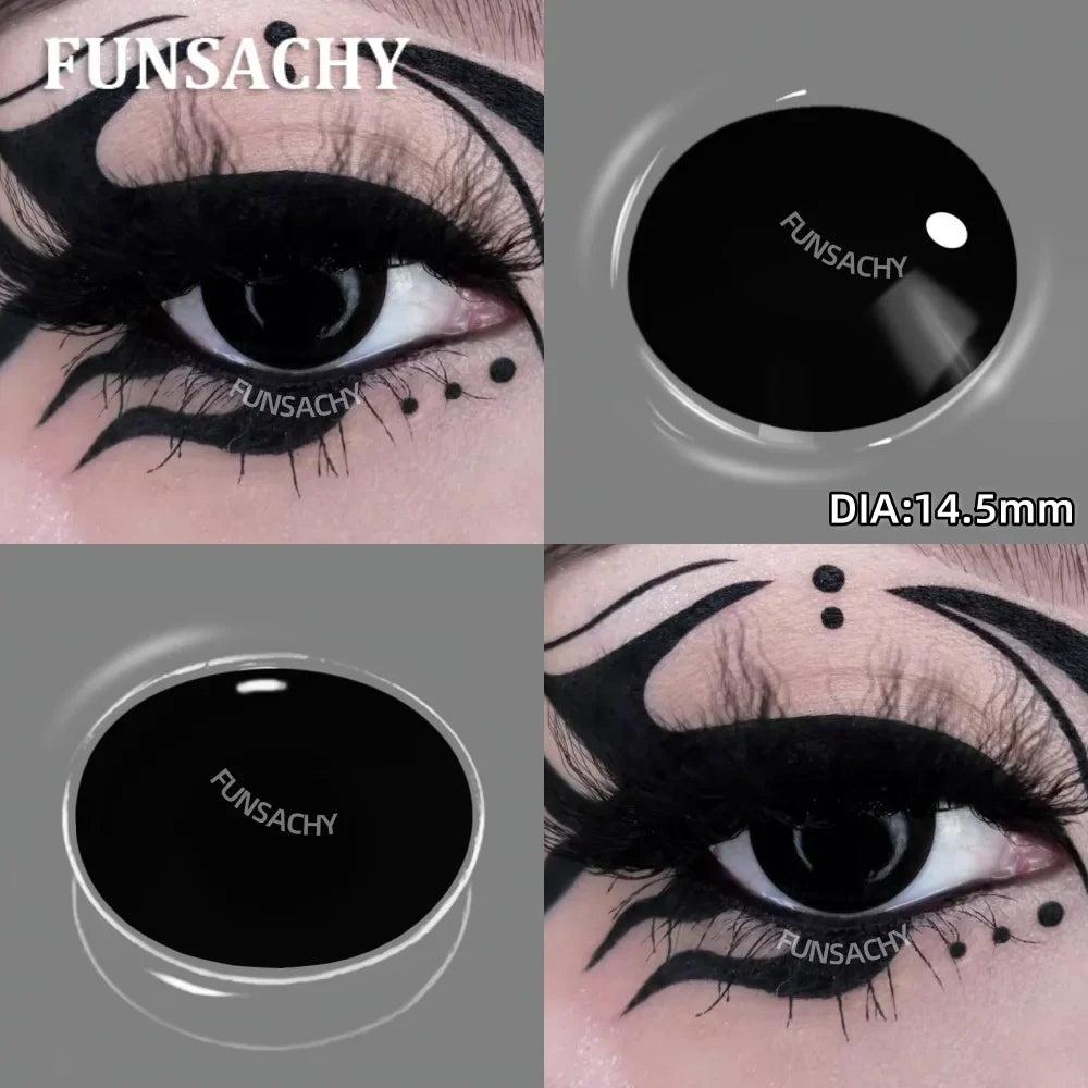 Cosplay White Contact Lenses for Eyes Anime Role Playing Lens Halloween Cosplay Black Contacts Yearly Cosmetics Pupils