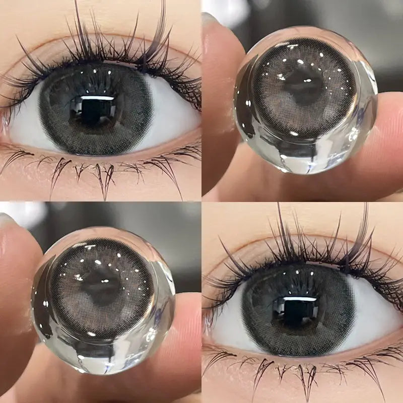 2pcs Big Eye Lenses Brown Lenses Contact Lenses for Eyes with Degree Prescription Black Beauty Pupils