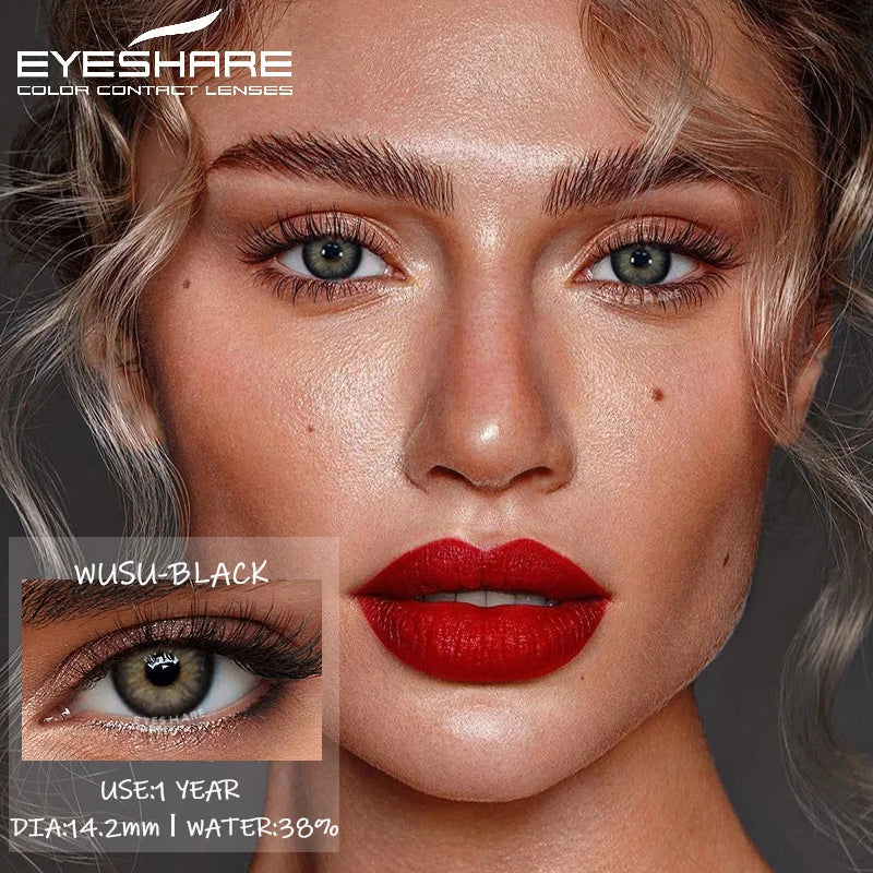 1Pair Color Contact Lenses for Eyes Blue Eye Lenses Natural Gray Pupils for Eyes Green Lenses Yearly Use Eye Contacts