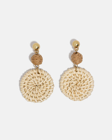 Shashi - Poole Woven Straw Earrings