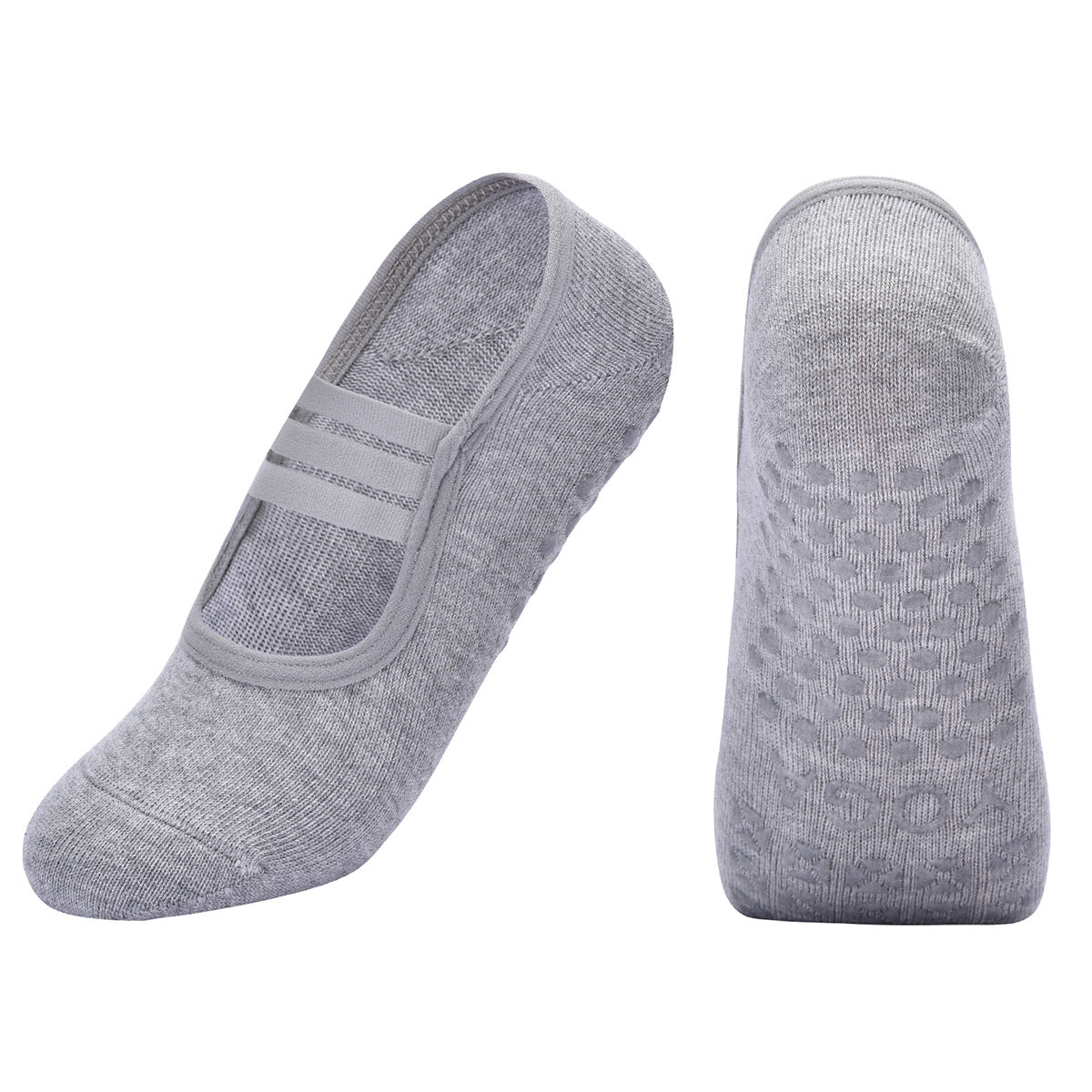 Ballet 3-Stripe Strap Anti-Slip Grip Socks 5 Pairs/Pack