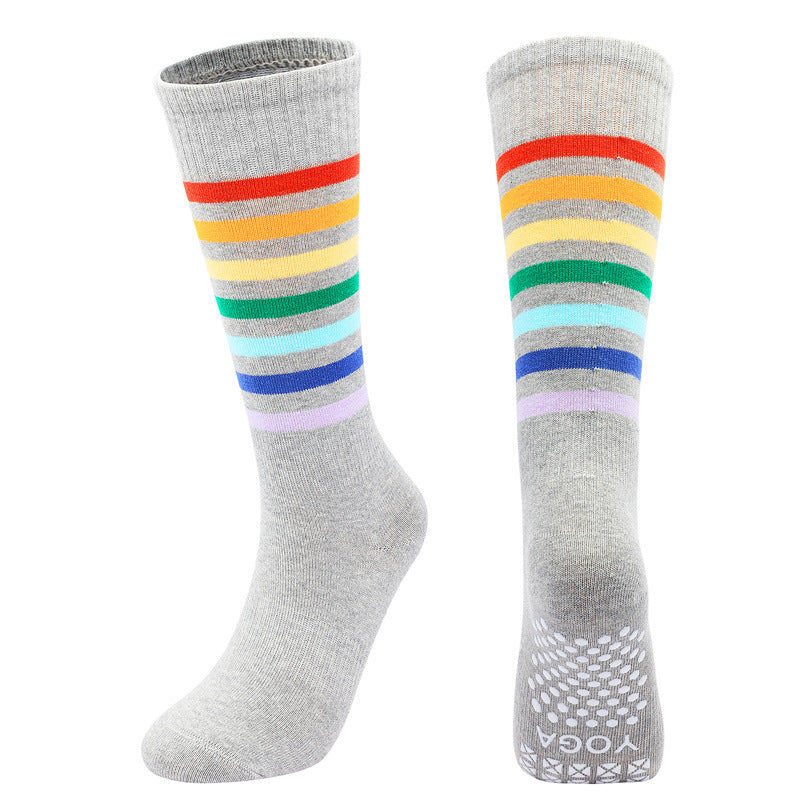 Women Rainbow Non-Slip Grips Socks 3 Pairs/Pack