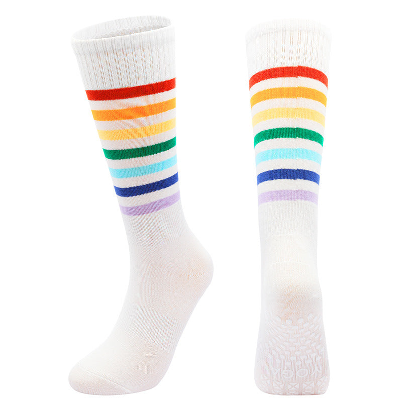 Women Rainbow Non-Slip Grips Socks 3 Pairs/Pack