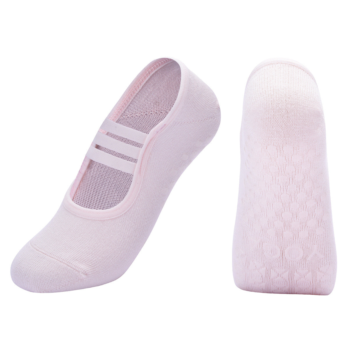 Ballet 3-Stripe Strap Anti-Slip Grip Socks 5 Pairs/Pack