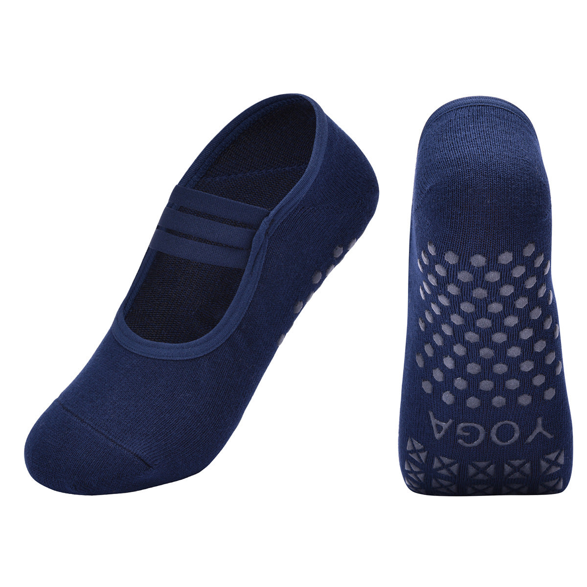 Ballet 3-Stripe Strap Anti-Slip Grip Socks 5 Pairs/Pack