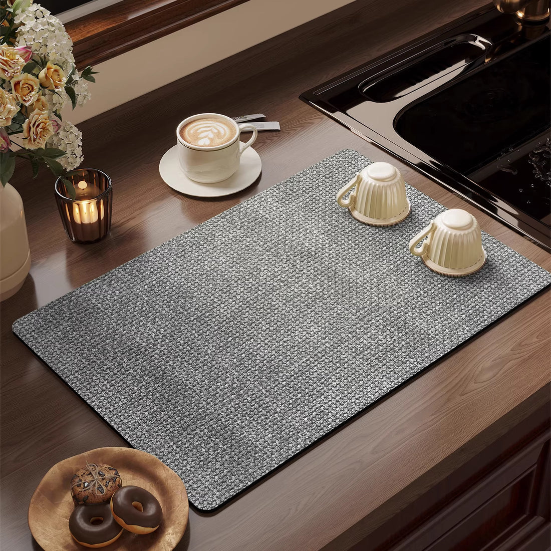 Fast-Absorbing Kitchen Dish Drying Mat - 50% OFF