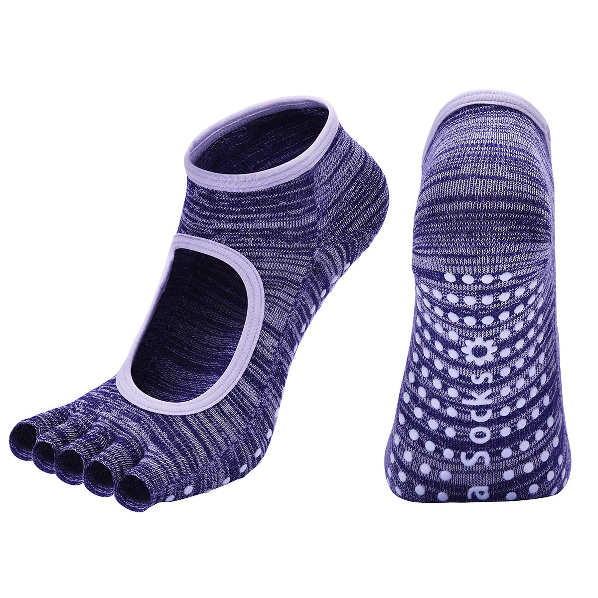 Ankle Two Toe Anti-Slip Grip Socks 5 Pairs/Pack