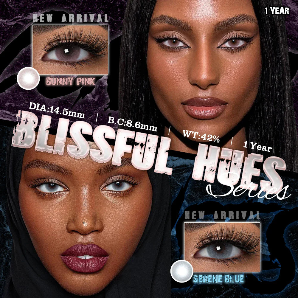 New 1 Pair Coloured Contact Lenses Brown Eye Pupils with Graduated Lens Coloured Contact Lenses for Eyes Grey Lenses