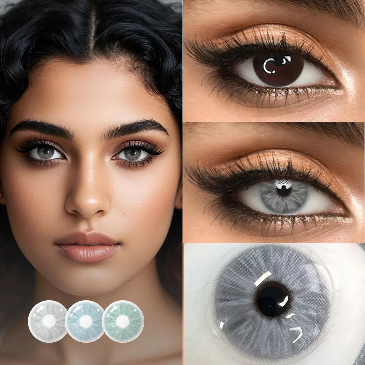 Metcolor Blue Colored Contacts 2Pcs Half-Year Small Pupil Prescription Soft Cosmetic Lenses