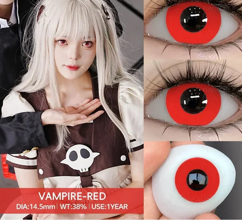 2pcs Halloween Lenses Cosplay Contact Lenses Halloween Color Contact Lenses for Eyes Cosplay Contacts Anime Accessories