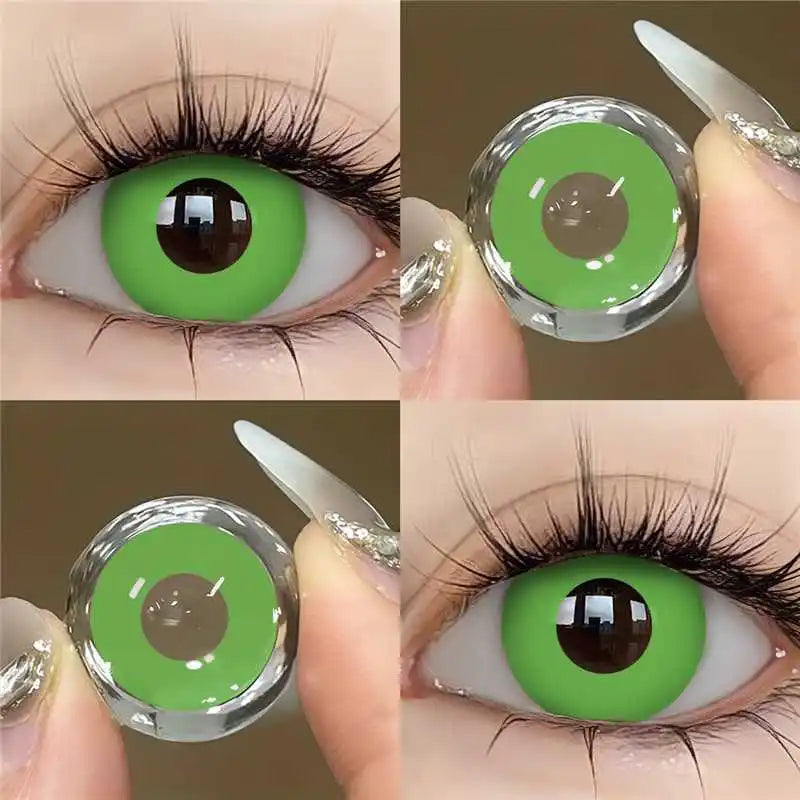 1 Pair White Black Block Eyes Cosplay Contacts Lenses for Coser Anime Colored Lenses Small Pupil Natural Cosmetic Lens