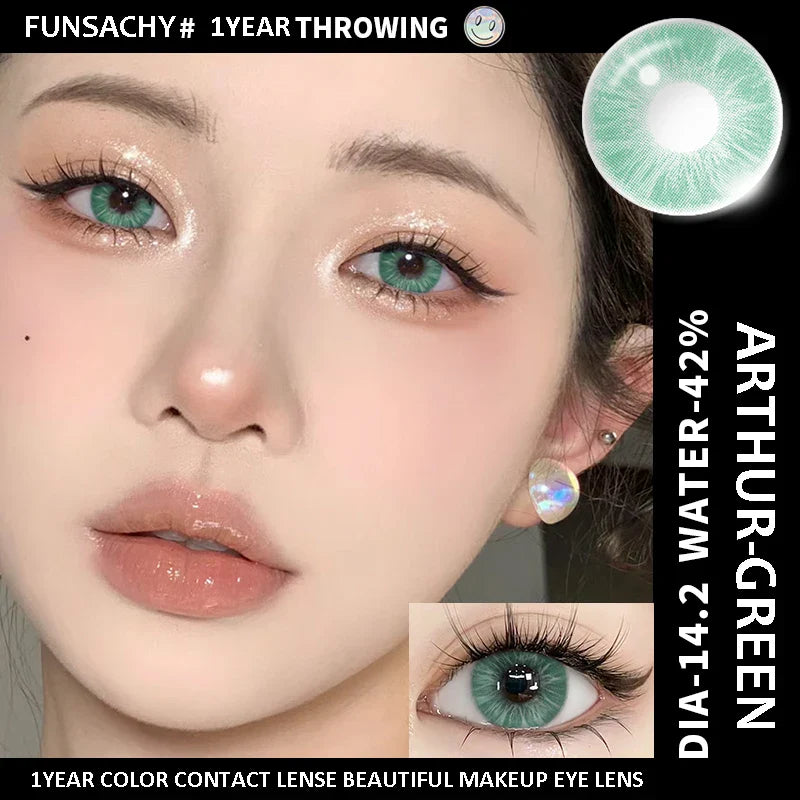 1pair Natural Color Contact Lenses for Eyes Blue Eye Lens Gray Lenses Fashion Korean Beauty Pupils Yearly Makeup Lens