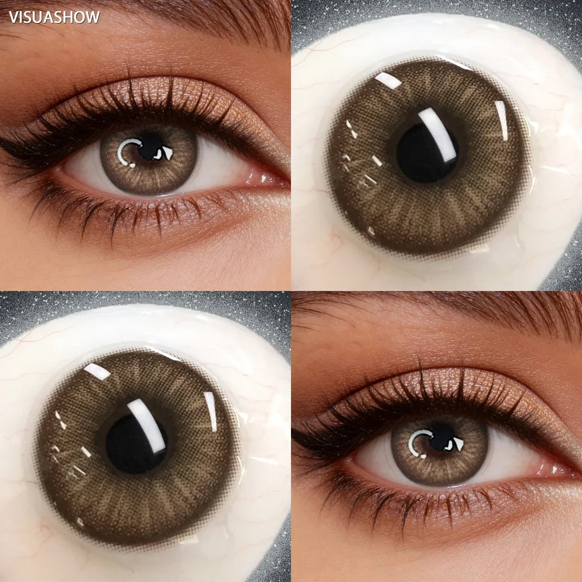 Unspoken Brown Yearly Disposable Colored Contacts Lenses for Eyes Daily Dating Makeup 14.2mm Soft Cosmetic Beauty Lens