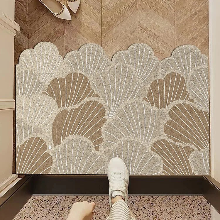 Durable Entrance Mat with Mountain/Wave Design Non-slip Easy-to-Clean Pad for Home Foyer Entrance & Indoor Floors